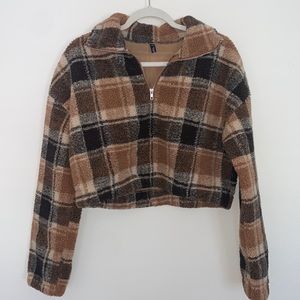 cropped fuzzy flannel